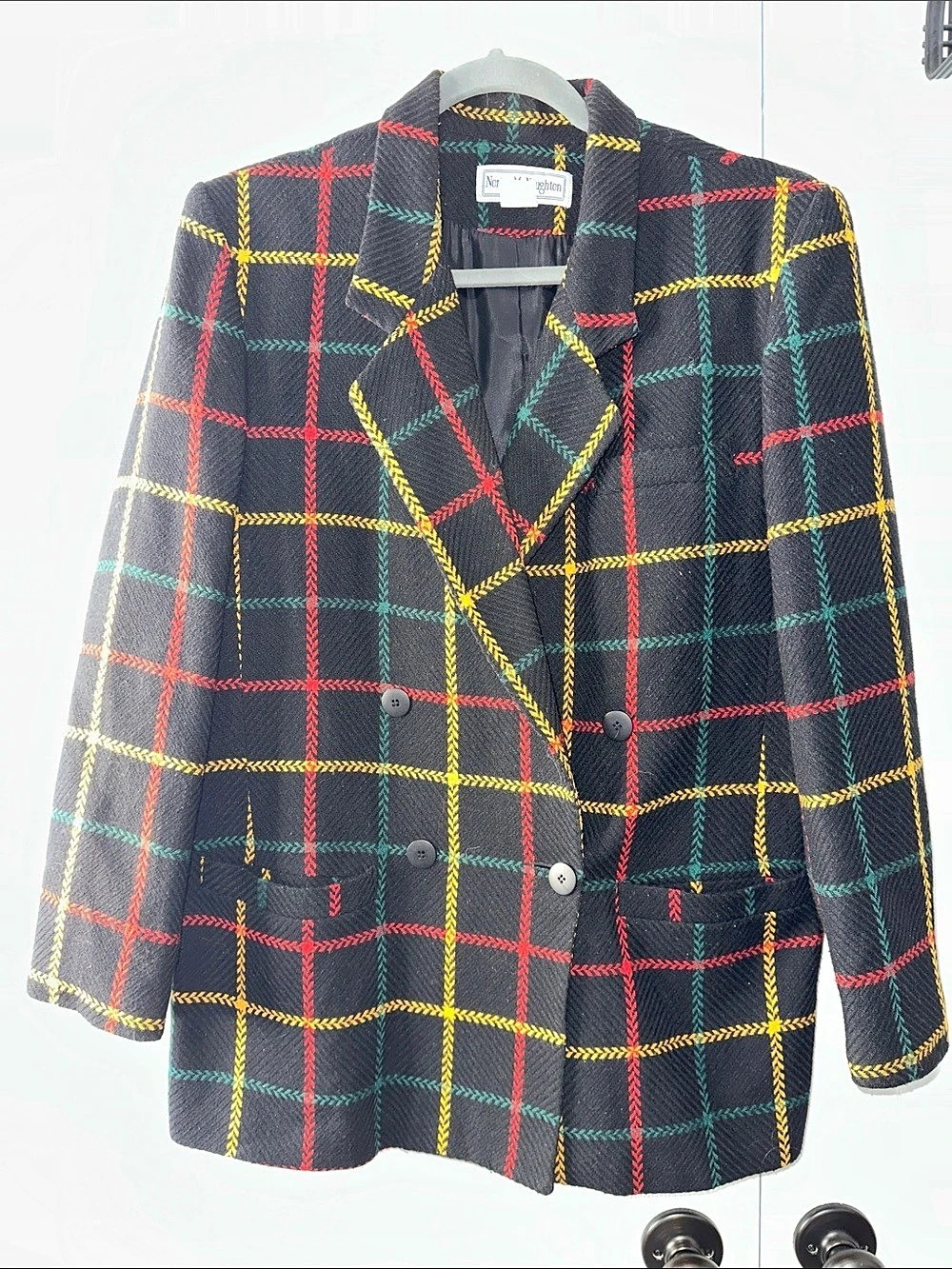 Norton McNaughton Plaid Blazer Polyester Size 12 Like New